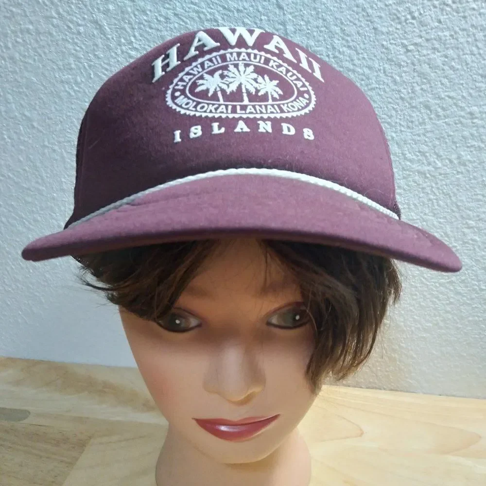 Deastock Vintage Hawaii islands Rope Trucker Snap Back Hat